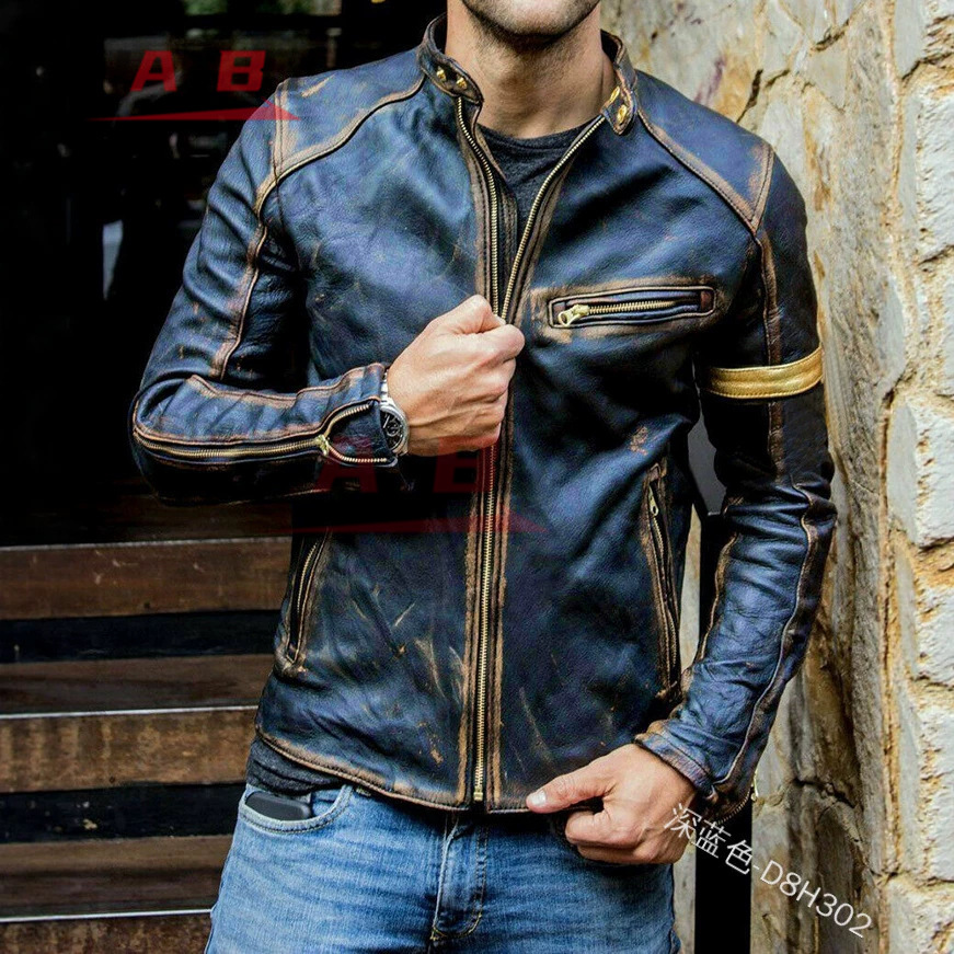Chaqueta de Cuero Retro para M - Gearx Motorcycle Jacket reseña y precio